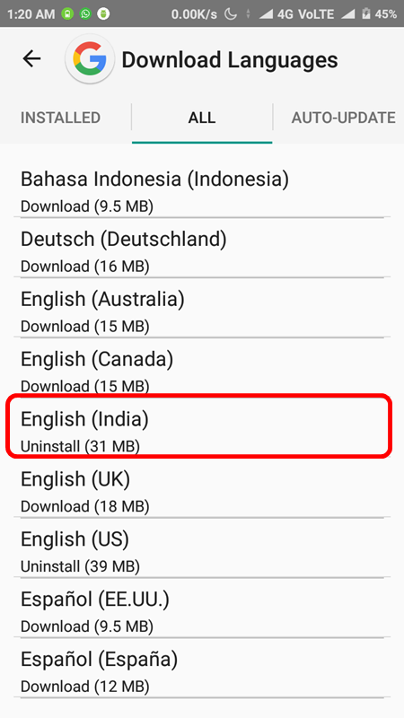 How to Remove Downloading English India Notification on Android