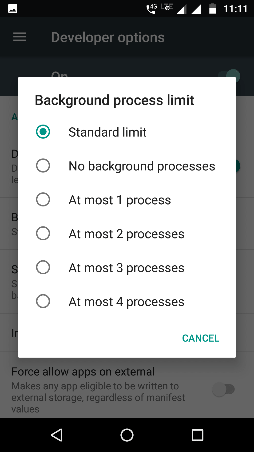 developer options in android