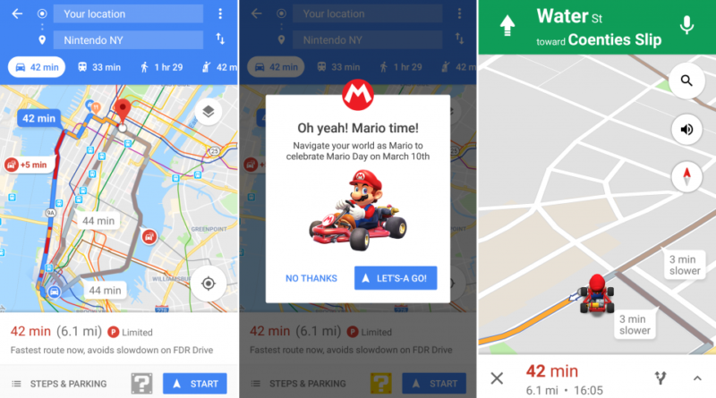 how to get mario on google maps