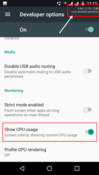 developer options in android