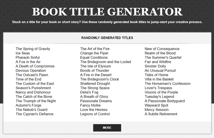 book title generator