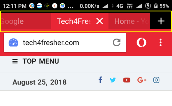 Opera Mini Tablet Mode