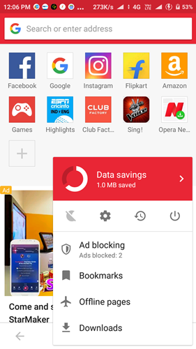 Best LightWeight Browsers For Android Opera Mini