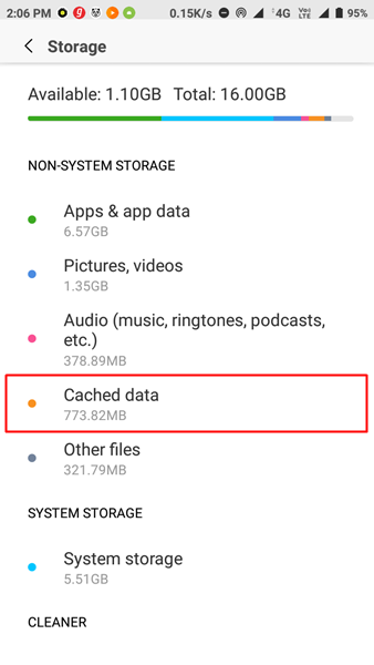 storage space running out 2