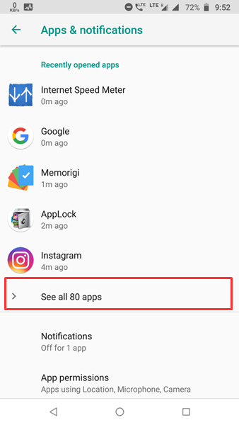 using battery notification android oreo
