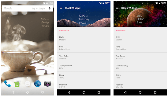 clock widgets for android