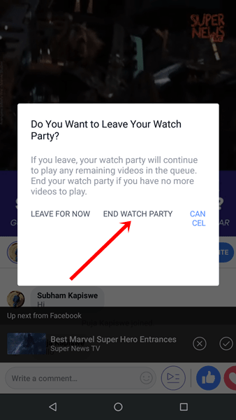 end watch party facebook