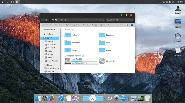 mac windows 10 theme