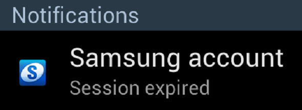 Samsung account session expired