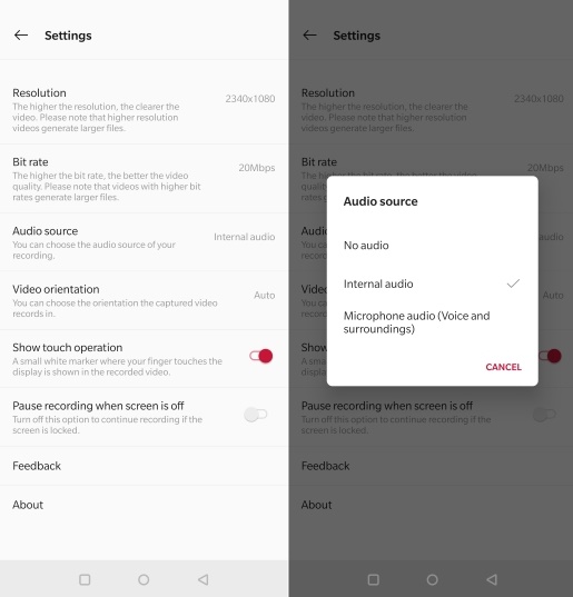 OxygenOS 9.5 Screen Recording