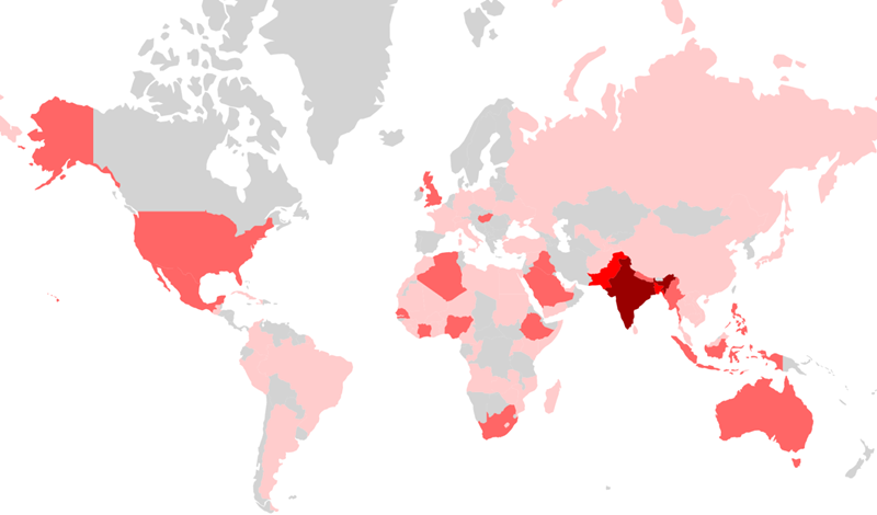 Heat Map showing 'Agent Smith' world infection