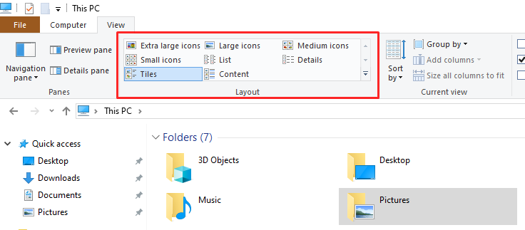 control files and folder size in windows explorer