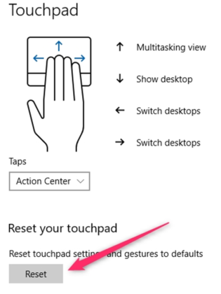 touchpad cursor disappears windows 10