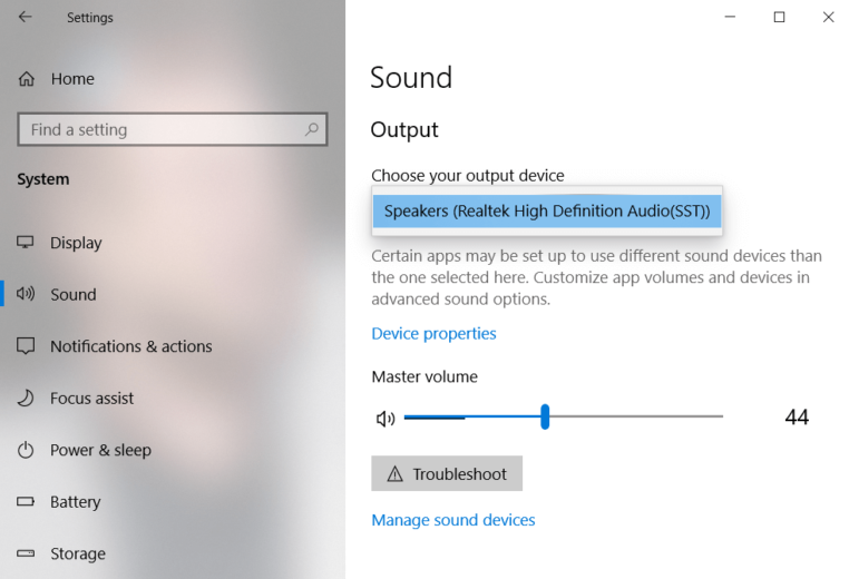 Set headphone as default playback device in Windows 10