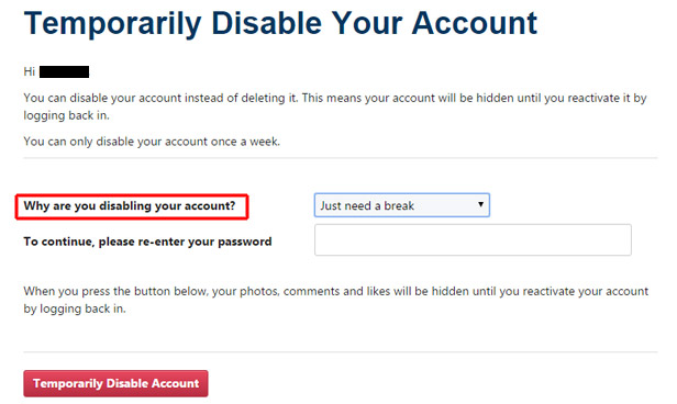 Why you want to disable your account