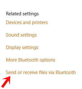 send or receive files via bluetooth