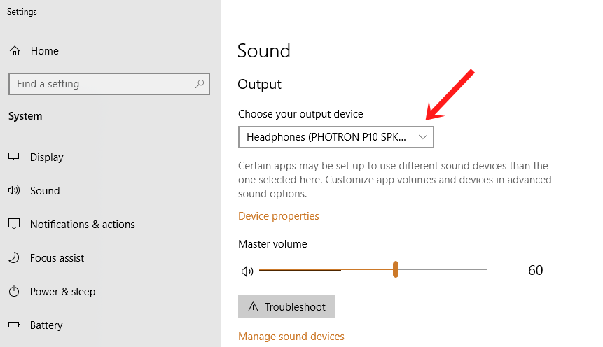 how to set default audio device windows 10