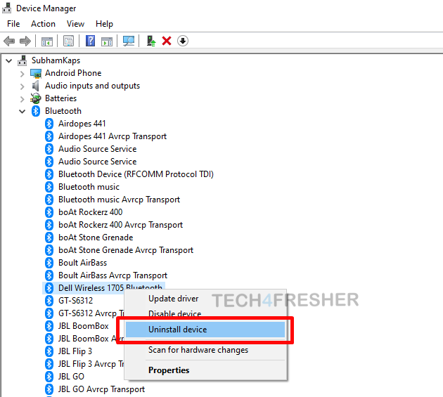 windows 10 reinstall bluetooth drivers