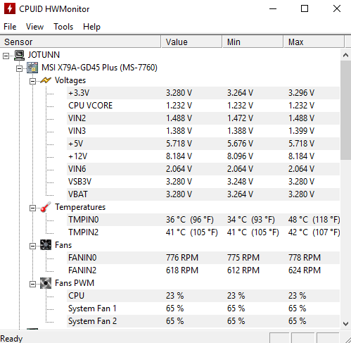 check cpu temp msi afterburner