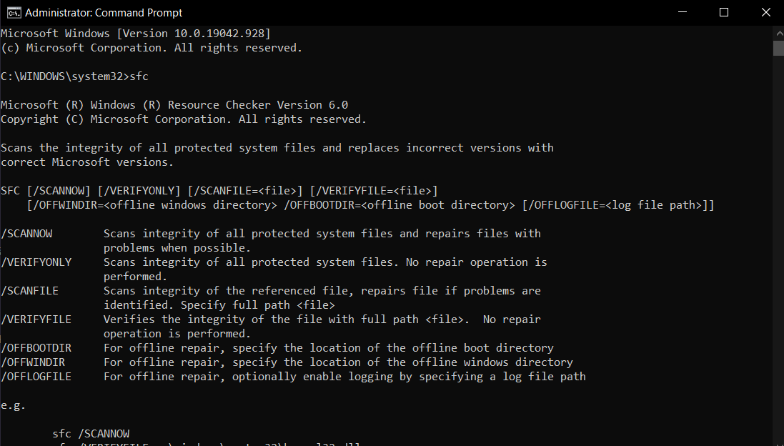 SFC: System File Checker 